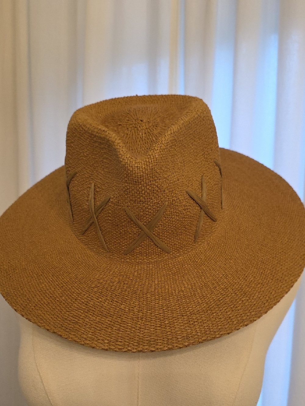 Nikki Beach Wide Brim Straw Fedora Hat - Brown